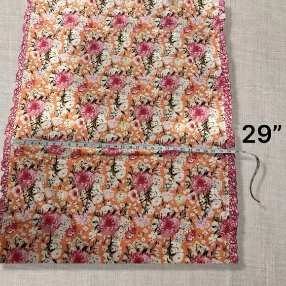 SweetHoney Floral Peony Blanket Towel Soft Plush Nap Blanket 29x52 Orange Pink - Picture 3 of 6